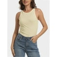 thumbnail image 1 of Women’s Ribbed Crop Tank Top – Crew Neck, Racerback, Sleeveless, Slim Fit, Summer Basic Size S-XL, 1 of 6