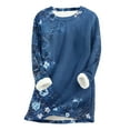 thumbnail image 1 of Women's Crewneck Sherpa Sweatshirt Floral Print Fleece Lined Loungewear Shirts Pullover Warm Winter Long Sleeve Thermal Tops, 1 of 4