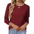 thumbnail image 1 of Women's Crewneck Sweater Dark Red L, 1 of 9