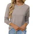 thumbnail image 1 of Women's Crewneck Sweater Khaki M, 1 of 9