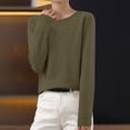 thumbnail image 1 of Women's Crewneck Sweater, Soft Knit Pullover, Loose Fit Plus Size Top, Long Sleeve Everyday Basic, Solid Color Casual Shirt, Lightweight Loungewear, Versatile Layering Piece Bronze XL, 1 of 10