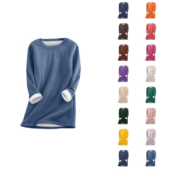 Women's Crewneck Sweatshirt 2025 Fall Winter Long Sleeve Casual Plain Basic Sweat Shirts Pullover Tops