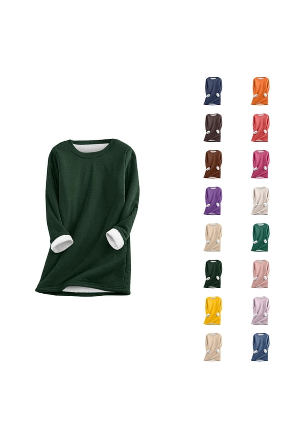 Women's Crewneck Sweatshirt 2025 Fall Winter Long Sleeve Casual Plain Basic Sweat Shirts Pullover Tops