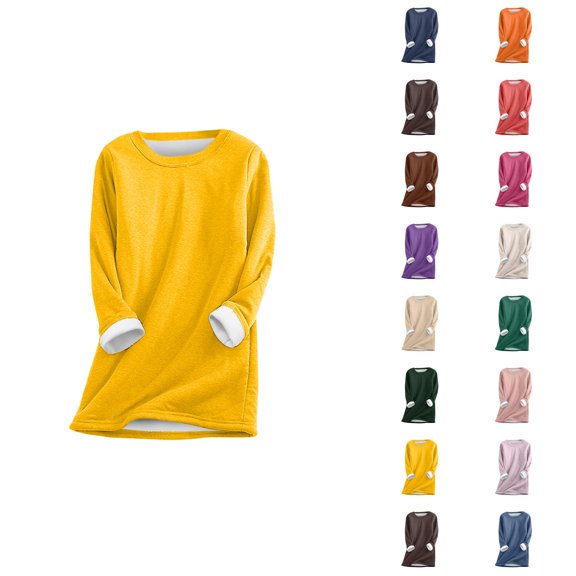 Women's Crewneck Sweatshirt 2025 Fall Winter Long Sleeve Casual Plain Basic Sweat Shirts Pullover Tops