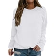 thumbnail image 1 of Women's Crewneck Sweatshirts, Comdrip Women's Casual Long Sleeve Crewneck Sweatshirt Soft Comfy Loose Fit Pullover Top for Everyday Wear Black Womens Oversized Sweatshirt White 3XL, 1 of 4