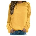 thumbnail image 1 of Women's Crewneck Sweatshirts Long Sleeve Basic Solid Pullover Tops 2025 Fall Winter Trendy Soft Comfy Relaxed Fit T-Shirts, 1 of 5