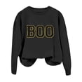 thumbnail image 1 of Women's Crewneck Sweatshirts Long Sleeve Boo Letter Printed Halloween Tops Gothic Fall Pullover Clothes 2025, 1 of 4