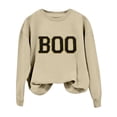 thumbnail image 1 of Women's Crewneck Sweatshirts Long Sleeve Boo Letter Printed Halloween Tops Gothic Fall Pullover Clothes 2025, 1 of 4