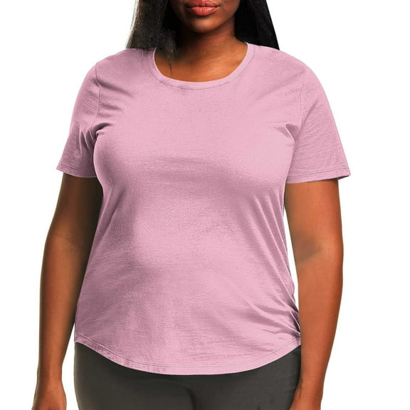Women's Crewneck Tee for Women Plus Size Short Sleeve Solid Color Casual Top Comfortable Relaxed Fit Everyday Essential