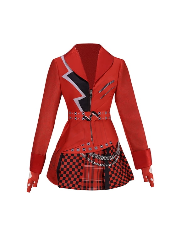Women's Wonderland Red Heart Costume Jacket Skirt Belt Gloves Set Halloween Fancy Dress Party Cosplay Costumes