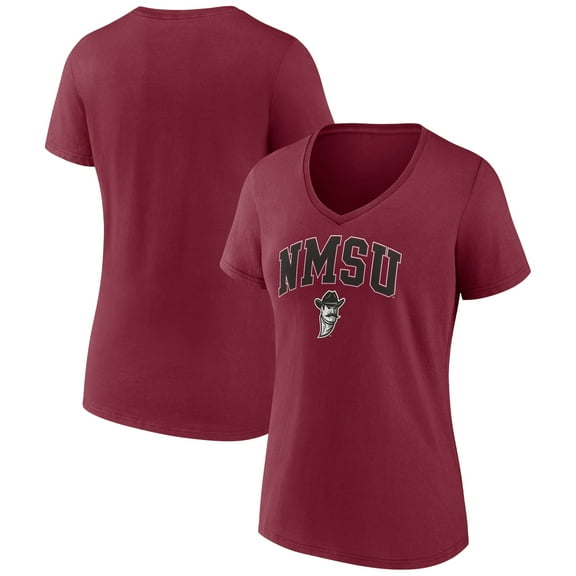 Women's Crimson New Mexico State Aggies Campus V-Neck T-Shirt