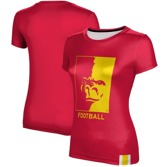 Women's Crimson Pittsburg State Gorillas Football T-Shirt
