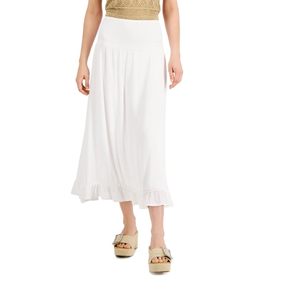 Women's Crinkle Gauze Skirt Bright White L