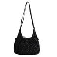 thumbnail image 1 of Women’s Crinkle Shoulder Bag with Bow, Large Capacity Crossbody Tote, Trendy Ruched Hobo Purse for Work, Travel & Daily Use, 1 of 4