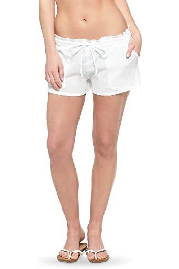 Women's Crinkled Cotton Pocket Swim Cover Shorts