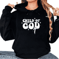thumbnail image 1 of Women's Crisp White Graphic Child Of God Hoodie Breathable Comfortable Hooded long-sleeved Black S-2XL, 1 of 7