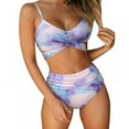 thumbnail image 1 of Women's Criss Cross High Waisted String Floral Printed 2 Piece Bathing Suits, 1 of 1