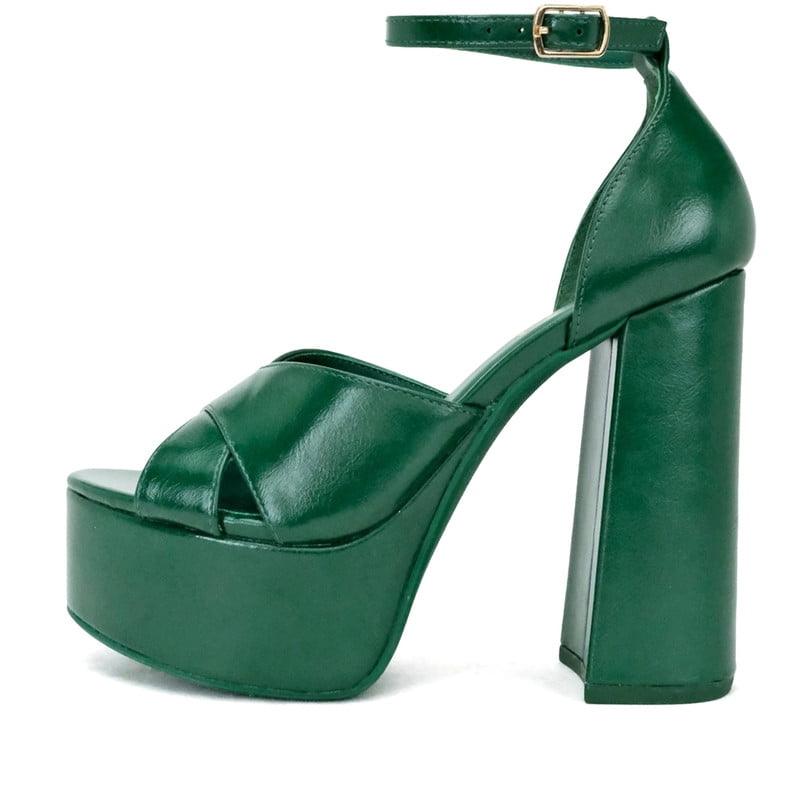 Women’s Criss-cross Platform Block Heeled Sandals