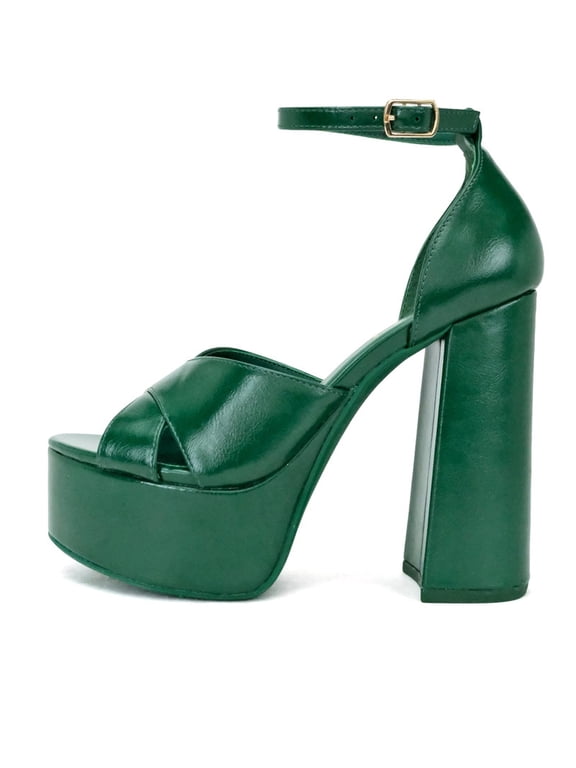 Women’s Criss-cross Platform Block Heeled Sandals