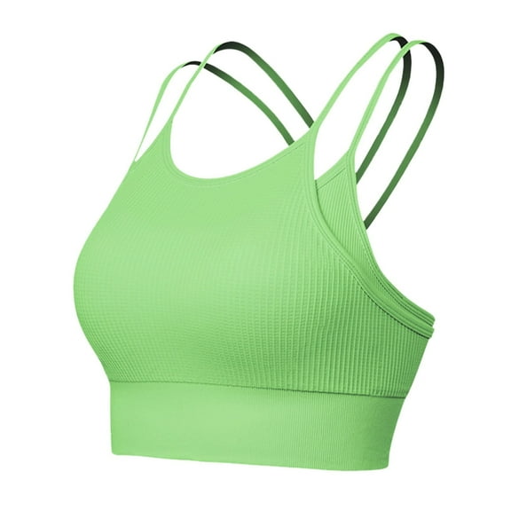 Women's Crisscross Back Padded Sports Bra - Racerback Crop Top for Workout/Yoga/Gym, Casual/Sexy Style, All Seasons - Polyester, Sizes S-XL