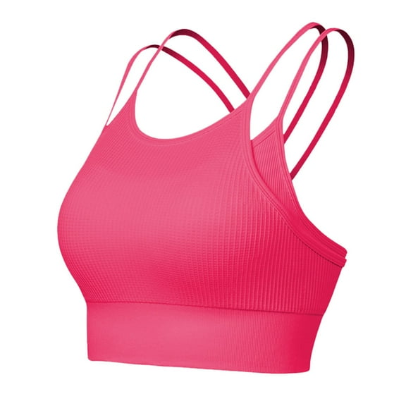 Women's Crisscross Back Padded Sports Bra - Racerback Crop Top for Workout/Yoga/Gym, Casual/Sexy Style, All Seasons - Polyester, Sizes S-XL