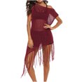 thumbnail image 1 of Women's Crochet Bathing Suit Cover Ups Beach Sexy Swim Dress Sleveless Hollow out Fishnet Swimwear Tassel Cover Ups, 1 of 5