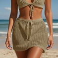 thumbnail image 1 of Women's Crochet Beach Cover Up Skirt Hollow Out Tie Side Summer Seaside Swimsuit Skirt Casual Boho Style, 1 of 4