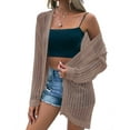 thumbnail image 1 of Women's Crochet Bell Sleeve Cropped Cardigan Button Down See Through Lightweight Sweater Knitted Top, 1 of 1