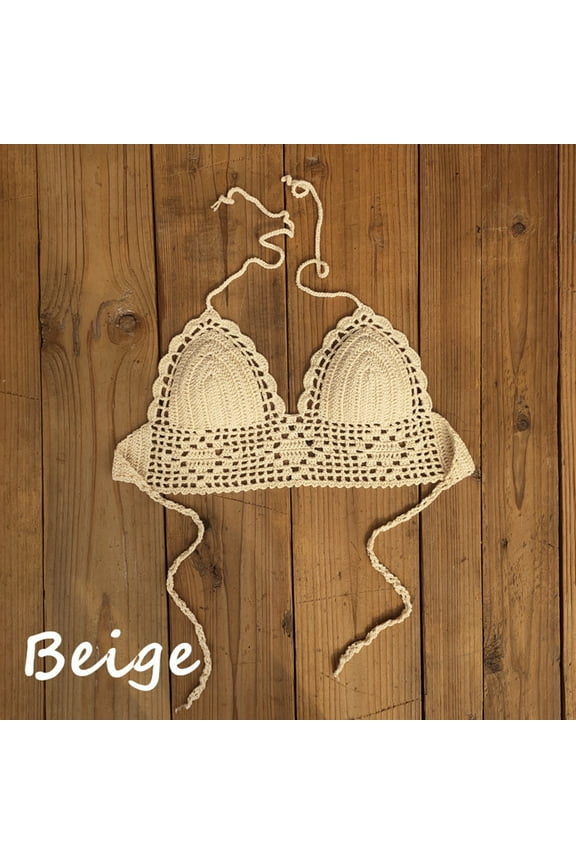 Women's Crochet Camisole Backless Camisole Knitted Bra Tops Summer Beachwear Non Binary Water Shorts Bra Swimsuit Short Sleeve Swimsuit Women Skirt Bathing Suit Small Juniors Swim Suit Cover Ups for