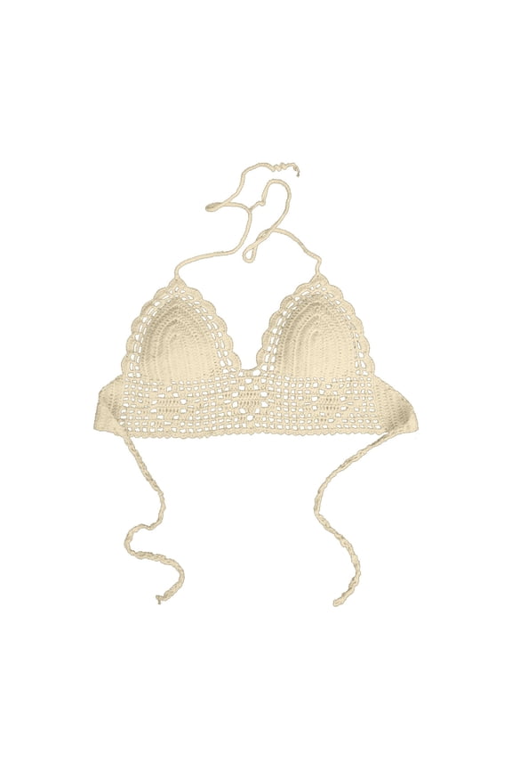 Women's Crochet Camisole - Backless Knitted Bra Top Summer Beachwear