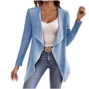 Womens Crochet Draped Waterfall Cardigan Rib Knit Hollow-Out Design Irregular Hem Sexy Evening Cover-Up Boho Chic Statement