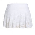 thumbnail image 1 of Women's Crochet Lace Swim Skirt with Built-In Shorts for Beach and Pool, 1 of 4