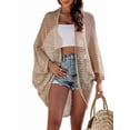thumbnail image 1 of Women's Crochet Long Sleeve Lightweights Cover Open Front Cardigan for Summer Khaki One size, 1 of 10