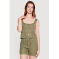 thumbnail image 1 of Women's Crochet Scalloped Hem Square Neck Button Front Vest, 1 of 4
