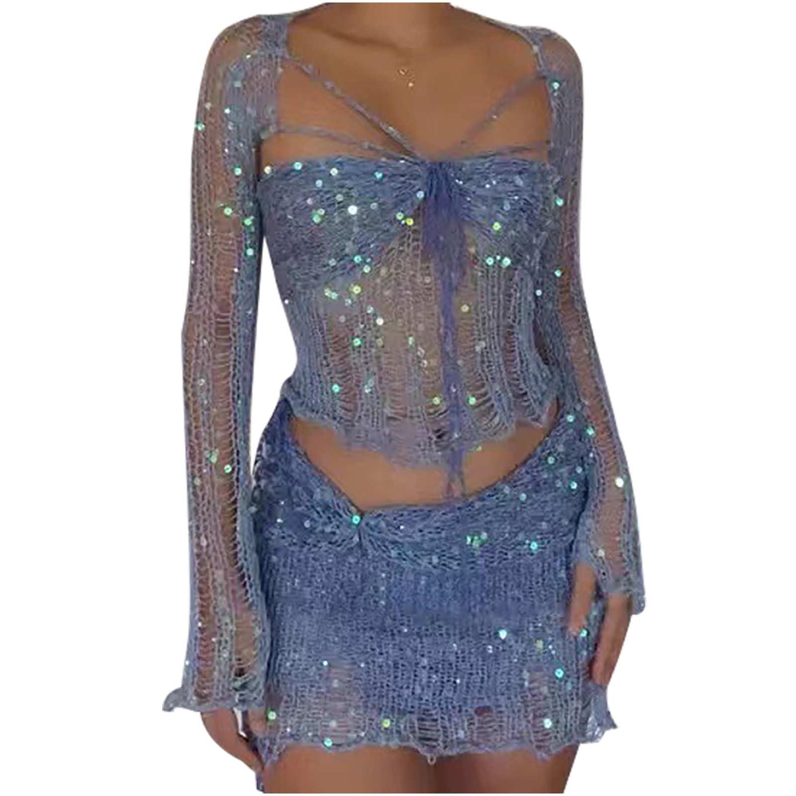 slim fit dress slacks Cosmic Scoop Back Sequin Knit Mini Dress Gold main image 0