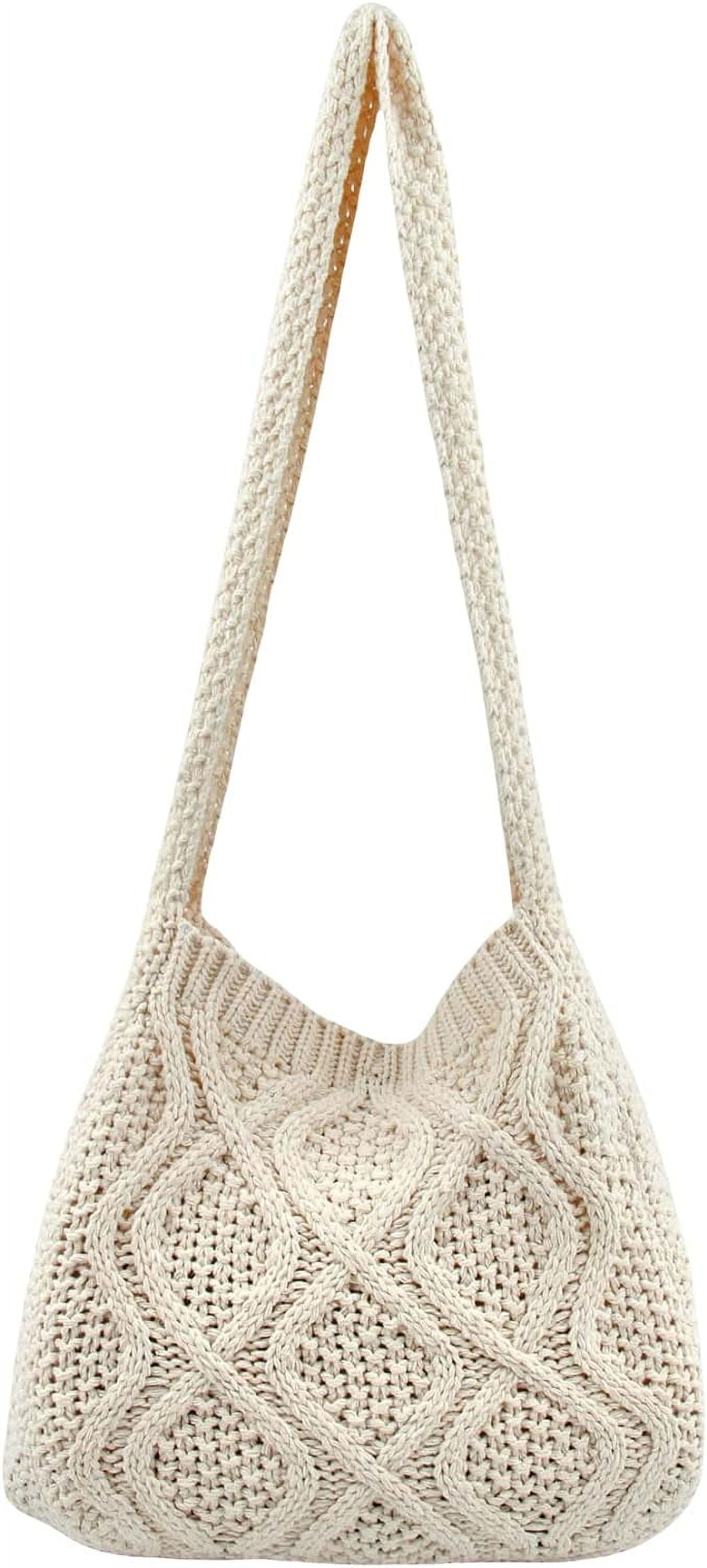 Women's Crochet Shoulder HandBags Hobo Knitted Tote Bag Shopping Bags