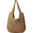 thumbnail image 1 of Women's Crochet Straw Bag Knit Tote Bag Shoulder Handbags Shopping Bags, 1 of 5