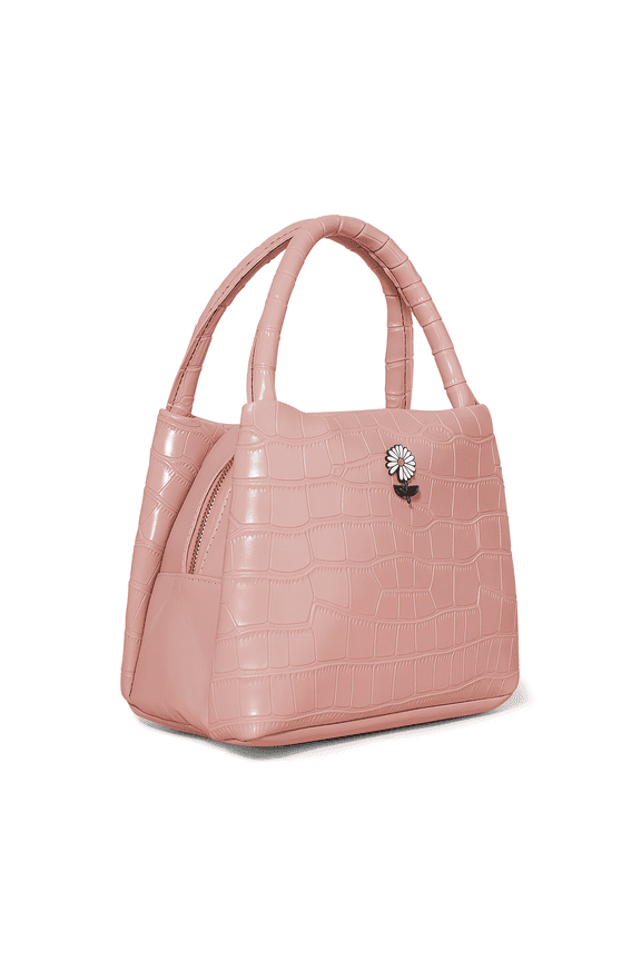Women's Crocodile Pattern Handbag, Totes Bags for Women, with Zipper, Fashionable Tote Bag, Lightweight, Portable Top-Handle Satchel, PU Leather Tote for Daily Use(Pink)