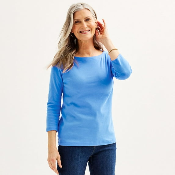 Women's Croft & Barrow® Boatneck Top Color: Paxton Stream Size: XX LARGE