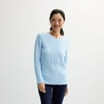 thumbnail image 1 of Women's Croft & Barrow® Cozy Pullover Sweater Color: Sky Blue Heather Size: X LARGE, 1 of 4