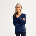 thumbnail image 1 of Women's Croft & Barrow® The Extra Soft V-Neck Sweater Color: Navy Size: SMALL, 1 of 4