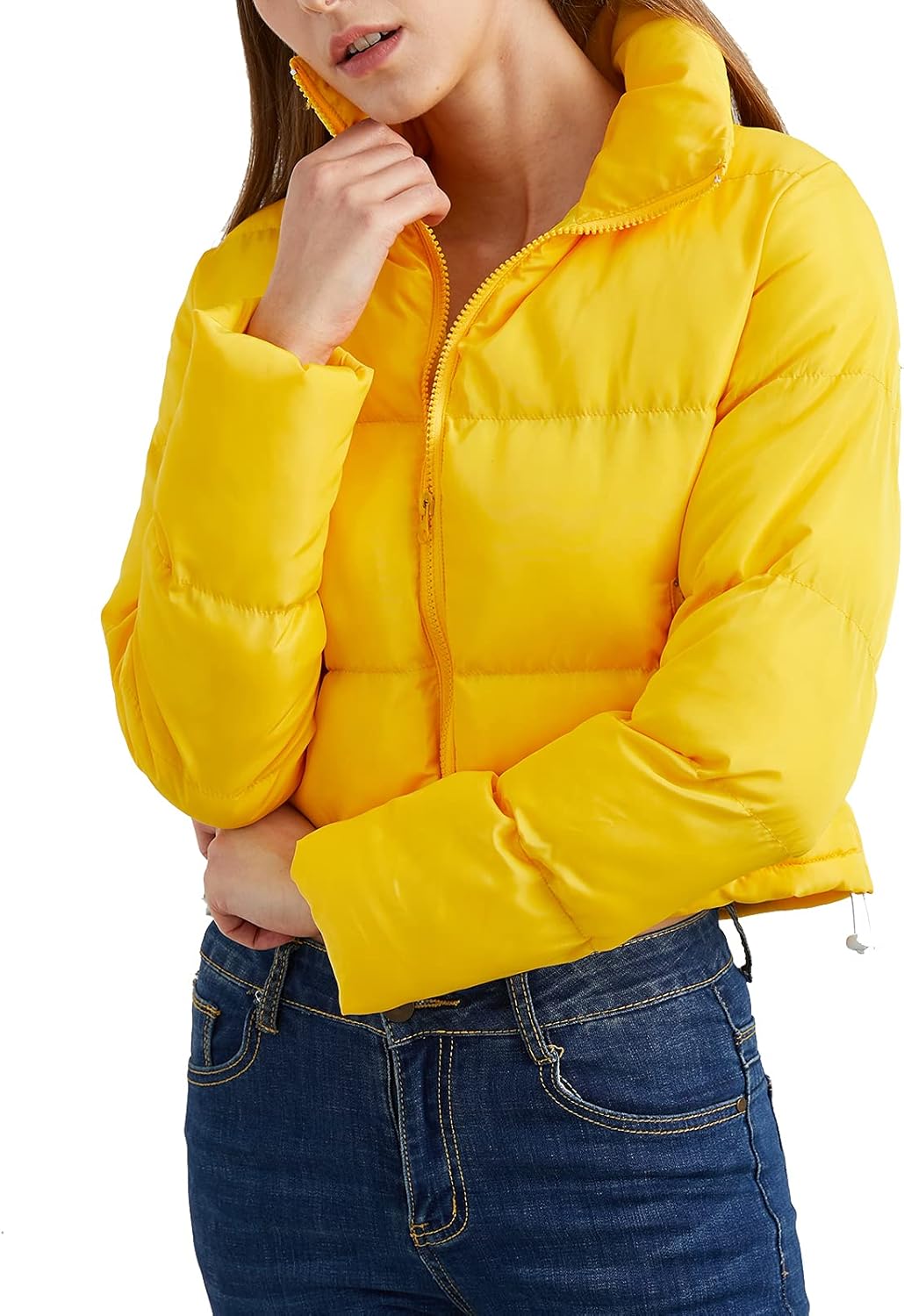 Women's Crop Short Jacket Cropped Puffer Fashion Jackets for Women Warm