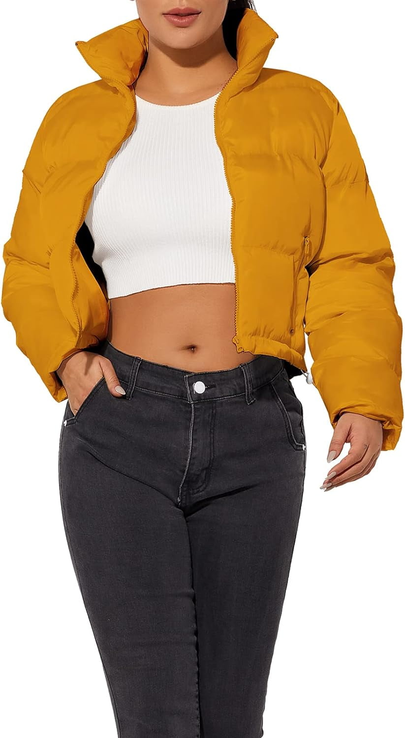 Women's Crop Short Jacket Cropped Puffer Fashion Jackets for Women Warm