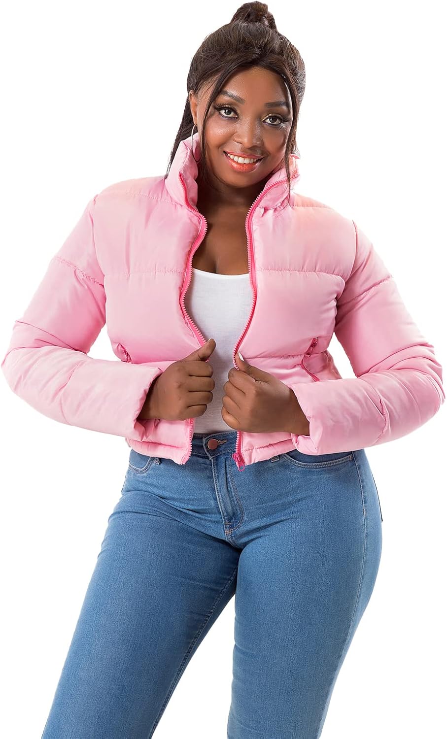 Women's Crop Short Jacket Cropped Puffer Fashion Jackets for Women Warm