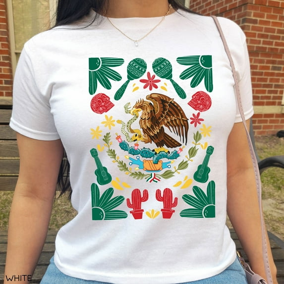Women's Crop Top Mexico Baby Tee, Mexican T-Shirt, Mexico Pride, Mexican