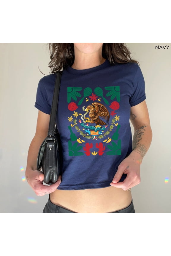 Women's Crop Top Mexico Baby Tee, Mexican T-Shirt, Mexico Pride, Mexican