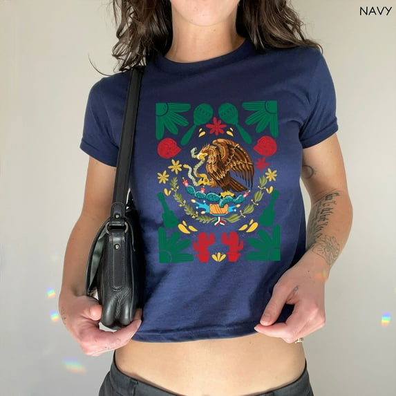 Women's Crop Top Mexico Baby Tee, Mexican T-Shirt, Mexico Pride, Mexican