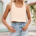 thumbnail image 1 of Women's Crop Tops Sleeveless Scoop Neck Loose Fit Tank Tops Summer Basic Shirts (Beige XL), 1 of 3