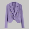 thumbnail image 1 of Women's Cropped Blazer Long Sleeve Open Front Notched Lapel Jacket Office Wear Comfort Spring Fashion Cardigans Suit Coat, 1 of 3