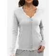 thumbnail image 1 of Women's Lightweight Cropped Cardigan Sweater - Long Sleeve Button-Down Open Front, 1 of 6